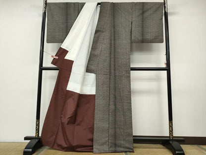 平和屋着物●本場大島紬　9マルキ　吉祥間道　正絹　逸品　CABI9969ut