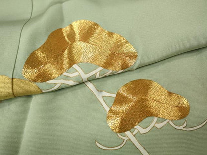 平和屋着物●豪華色留袖　駒刺繍　エ霞松文　金彩　正絹　逸品　CABI9972ut