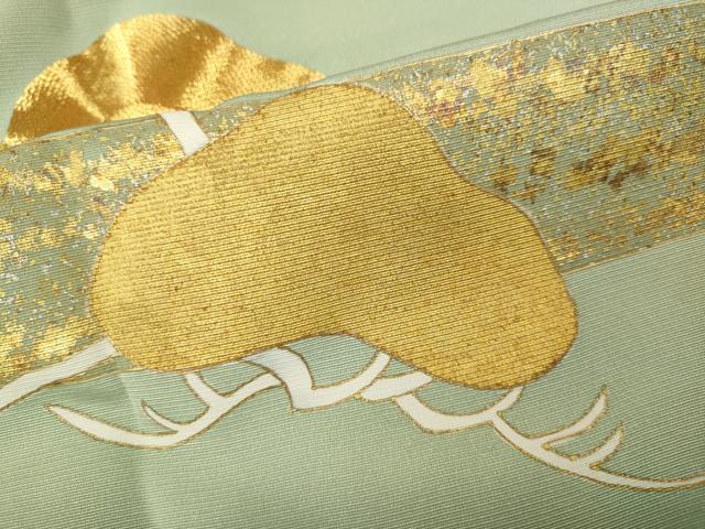 平和屋着物●豪華色留袖　駒刺繍　エ霞松文　金彩　正絹　逸品　CABI9972ut