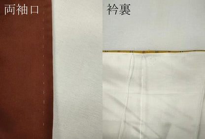 平和屋着物●本場黄八丈　まるまなこ　紬　格子柄　正絹　逸品　CABI9976ut