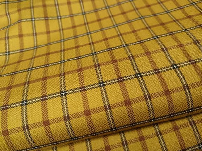 平和屋着物●本場黄八丈　まるまなこ　紬　格子柄　正絹　逸品　CABI9976ut