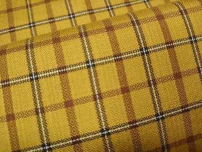 平和屋着物●本場黄八丈　まるまなこ　紬　格子柄　正絹　逸品　CABI9976ut