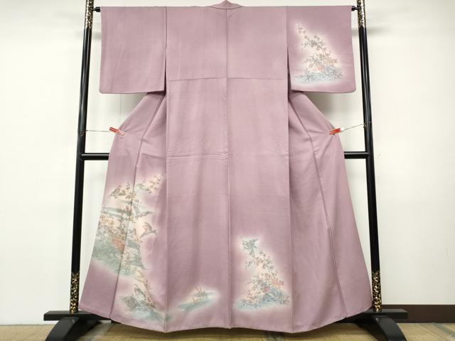 平和屋着物●訪問着　花鳥文　暈し染め　金銀彩　正絹　逸品　CABI9978ut