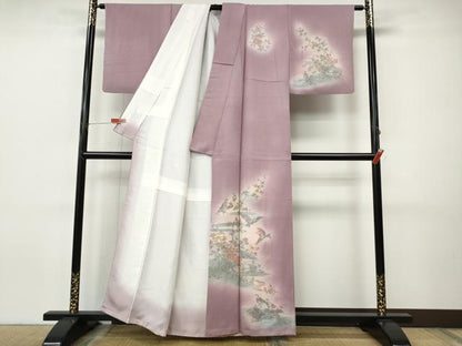 平和屋着物●訪問着　花鳥文　暈し染め　金銀彩　正絹　逸品　CABI9978ut