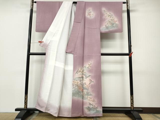 平和屋着物●訪問着　花鳥文　暈し染め　金銀彩　正絹　逸品　CABI9978ut