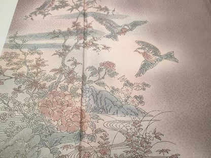 平和屋着物●訪問着　花鳥文　暈し染め　金銀彩　正絹　逸品　CABI9978ut