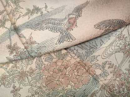 平和屋着物●訪問着　花鳥文　暈し染め　金銀彩　正絹　逸品　CABI9978ut