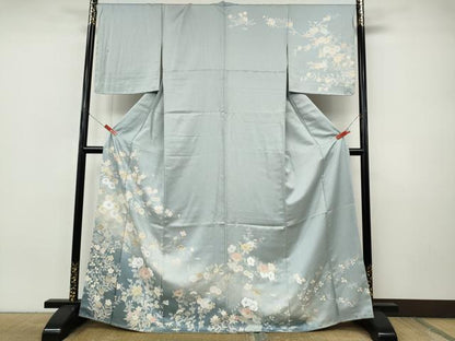 平和屋着物●訪問着　枝花文　暈し染め　金彩　正絹　逸品　CABI9979ut