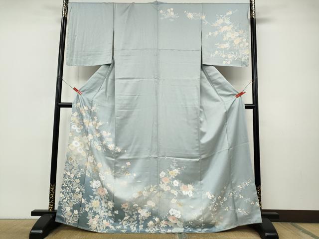 平和屋着物●訪問着　枝花文　暈し染め　金彩　正絹　逸品　CABI9979ut