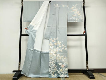 平和屋着物●訪問着　枝花文　暈し染め　金彩　正絹　逸品　CABI9979ut