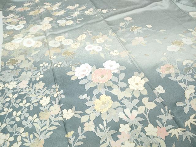 平和屋着物●訪問着　枝花文　暈し染め　金彩　正絹　逸品　CABI9979ut