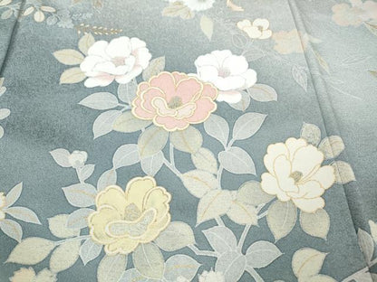 平和屋着物●訪問着　枝花文　暈し染め　金彩　正絹　逸品　CABI9979ut