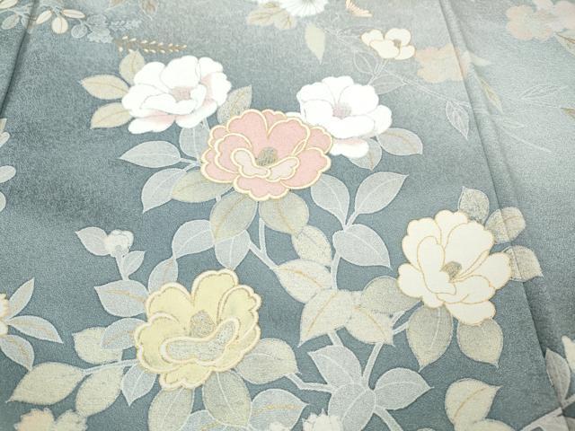 平和屋着物●訪問着　枝花文　暈し染め　金彩　正絹　逸品　CABI9979ut