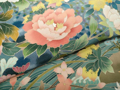平和屋着物●豪華黒留袖　友禅　作家物　鴛鴦花文　暈し染め　正絹　逸品　未使用　CABI9980ut