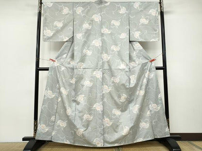 平和屋着物●本場染大島紬　更紗花文　正絹　逸品　CABI9981ut