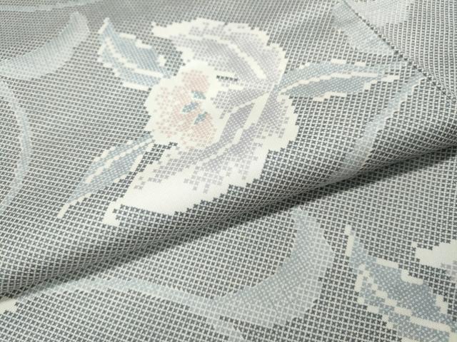 平和屋着物●本場染大島紬　更紗花文　正絹　逸品　CABI9981ut