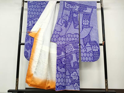 平和屋着物●豪華振袖　総絞り　几帳花文　正絹　逸品　CABI9982ut