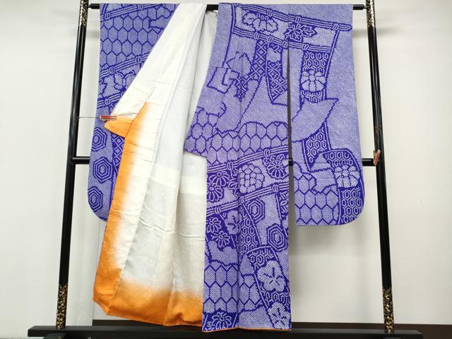 平和屋着物●豪華振袖　総絞り　几帳花文　正絹　逸品　CABI9982ut