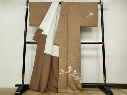 平和屋着物●中国三大刺繍　相良刺繍　総刺繍　訪問着　船　松　正絹　逸品　CABI9987ut