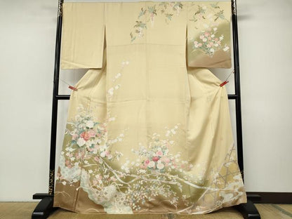 平和屋着物●訪問着　大西一廣　駒刺繍　花車文　暈し染め　金彩　正絹　逸品　CABI9988ut