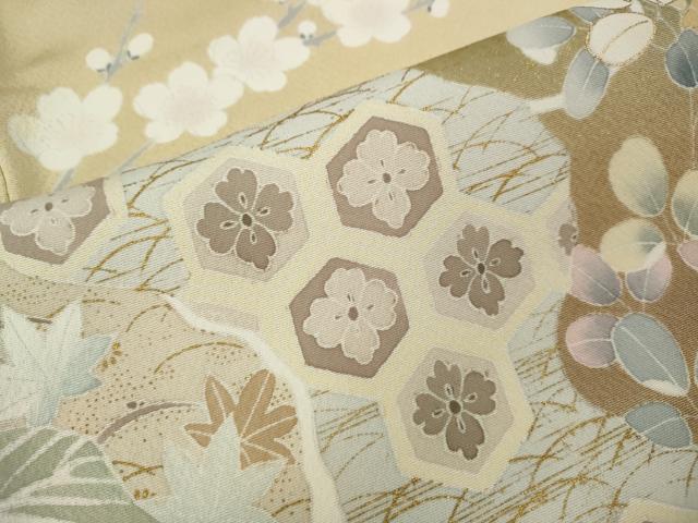 平和屋着物●訪問着　大西一廣　駒刺繍　花車文　暈し染め　金彩　正絹　逸品　CABI9988ut