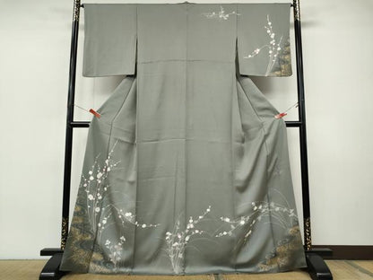 平和屋着物●西陣　京の名門　じゅらく謹製　帝王紫　訪問着　刺繍　万寿菊　暈し染め　金彩　ますいわ屋扱い　正絹　逸品　CABI9989ut