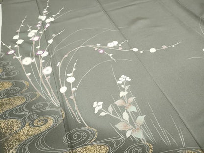 平和屋着物●西陣　京の名門　じゅらく謹製　帝王紫　訪問着　刺繍　万寿菊　暈し染め　金彩　ますいわ屋扱い　正絹　逸品　CABI9989ut