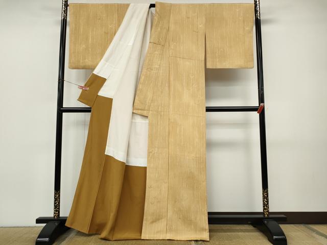 平和屋着物●上質な小紋　地紋起こし　笹竹文　正絹　逸品　CABI9990ut