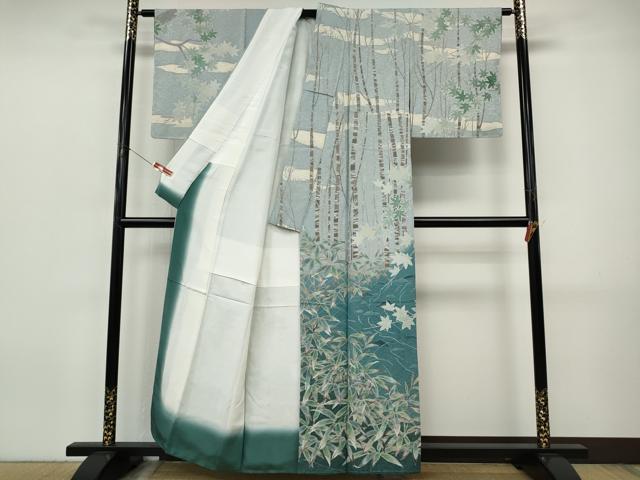 平和屋着物●訪問着　作家物　流水枝葉文　正絹　逸品　CABI9992ut