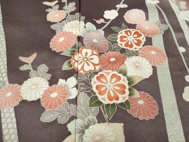 平和屋着物●訪問着　扇面鴛鴦枝花文　暈し染め　金彩　正絹　逸品　CABI9993ut