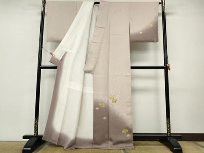 平和屋着物●訪問着　アマルナブルー　駒刺繍　桐菱花文　暈し染め　金彩　正絹　逸品　CABI9995ut