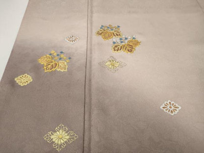 平和屋着物●訪問着　アマルナブルー　駒刺繍　桐菱花文　暈し染め　金彩　正絹　逸品　CABI9995ut