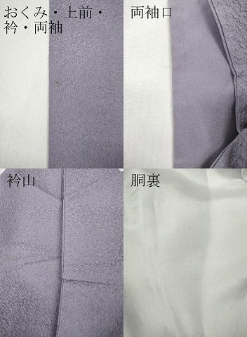平和屋着物●上質な色無地　紋意匠　浅紫色　正絹　逸品　CABI9998ut