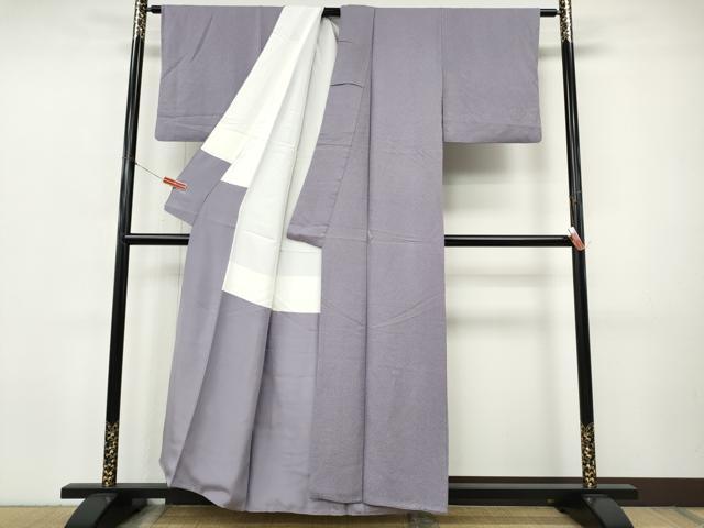 平和屋着物●上質な色無地　紋意匠　浅紫色　正絹　逸品　CABI9998ut