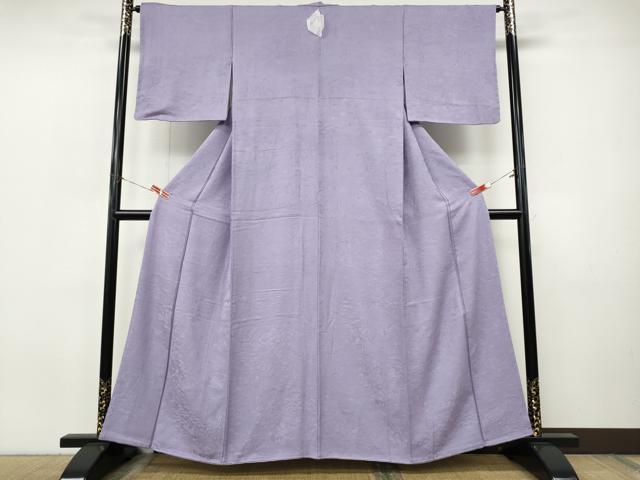 平和屋着物●上質な色無地　風景草花地紋　薄葡萄色　正絹　逸品　未使用　CABI9999ut