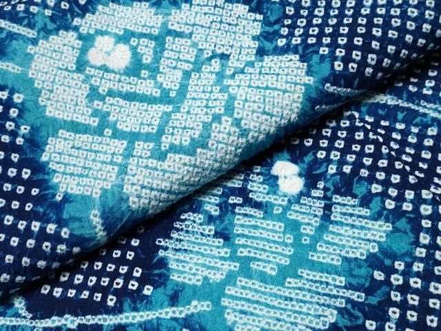 平和屋着物∴夏物　浴衣　有松鳴海絞り　枝牡丹　綿　逸品　CABJ0002ng