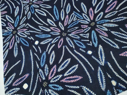 平和屋着物∴夏物　浴衣　有松鳴海絞り　花火　綿　逸品　CABJ0003ng