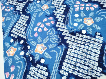 平和屋着物∴夏物　浴衣　有松鳴海絞り　流水菊文　綿　逸品　CABJ0005ng