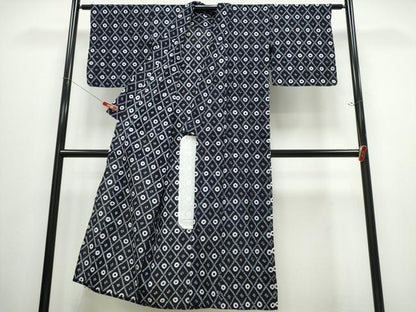 平和屋着物∴夏物　浴衣　有松鳴海絞り　菱花文　綿　逸品　CABJ0006ng