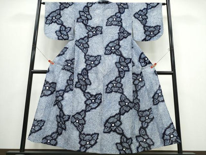 平和屋着物∴夏物　浴衣　有松鳴海絞り　舞花文　綿　逸品　CABJ0008ng
