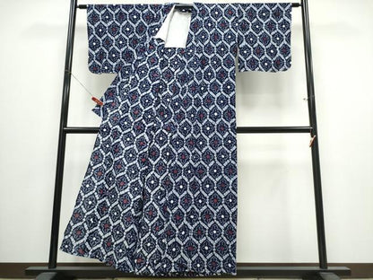 平和屋着物∴夏物　浴衣　有松鳴海絞り　亀甲花文　綿　逸品　未使用　CABJ0010ng