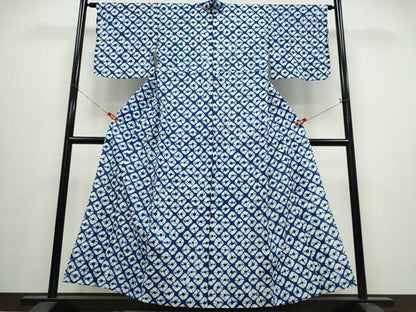 平和屋着物∴夏物　浴衣　有松鳴海絞り　蜘蛛絞り　綿　逸品　CABJ0012ng