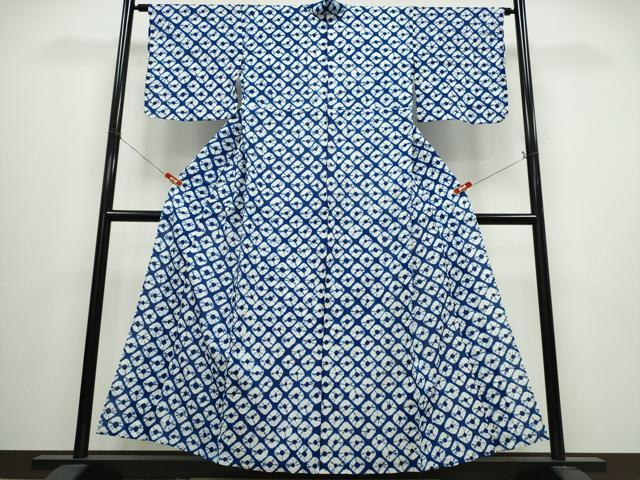 平和屋着物∴夏物　浴衣　有松鳴海絞り　蜘蛛絞り　綿　逸品　CABJ0012ng