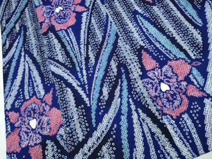 平和屋着物∴夏物　浴衣　有松鳴海絞り　草花文　綿　逸品　CABJ0016ng