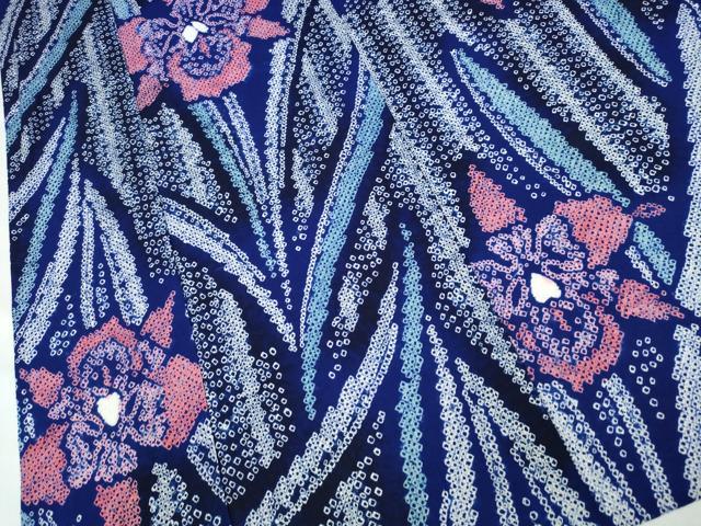 平和屋着物∴夏物　浴衣　有松鳴海絞り　草花文　綿　逸品　CABJ0016ng