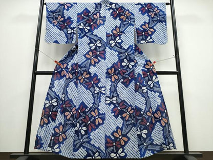 平和屋着物∴夏物　浴衣　有松鳴海絞り　蜻蛉流水文　綿　逸品　CABJ0018ng