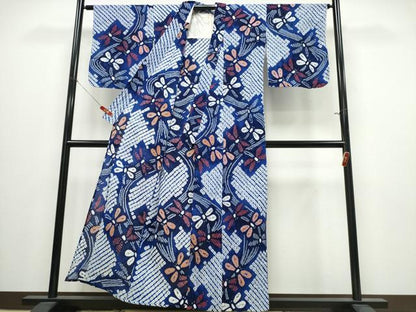 平和屋着物∴夏物　浴衣　有松鳴海絞り　蜻蛉流水文　綿　逸品　CABJ0018ng