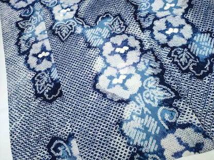 平和屋着物∴夏物　浴衣　有松鳴海絞り　朝顔　綿　逸品　CABJ0021ng