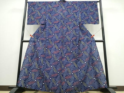 平和屋着物∴夏物　浴衣　有松鳴海絞り　舞花文　綿　逸品　CABJ0022ng