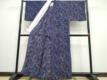 平和屋着物∴夏物　浴衣　有松鳴海絞り　舞花文　綿　逸品　CABJ0022ng